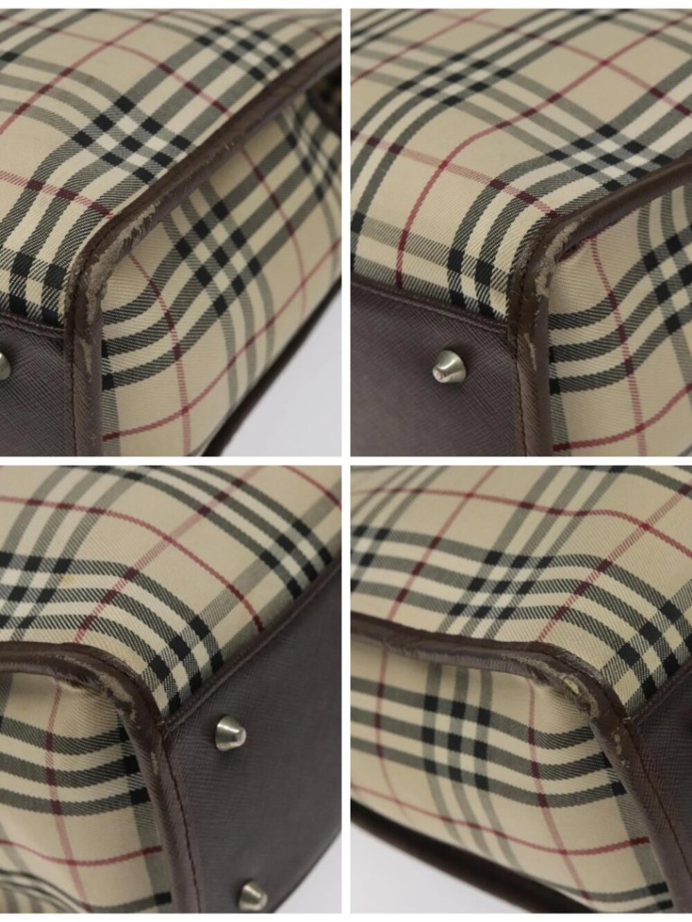BURBERRY Nova Check Hand Bag Canvas Beige Auth 117364 - Picture 15 of 16